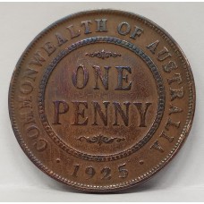 AUSTRALIA 1925 . ONE 1 PENNY . KEY DATE . RARE DATE